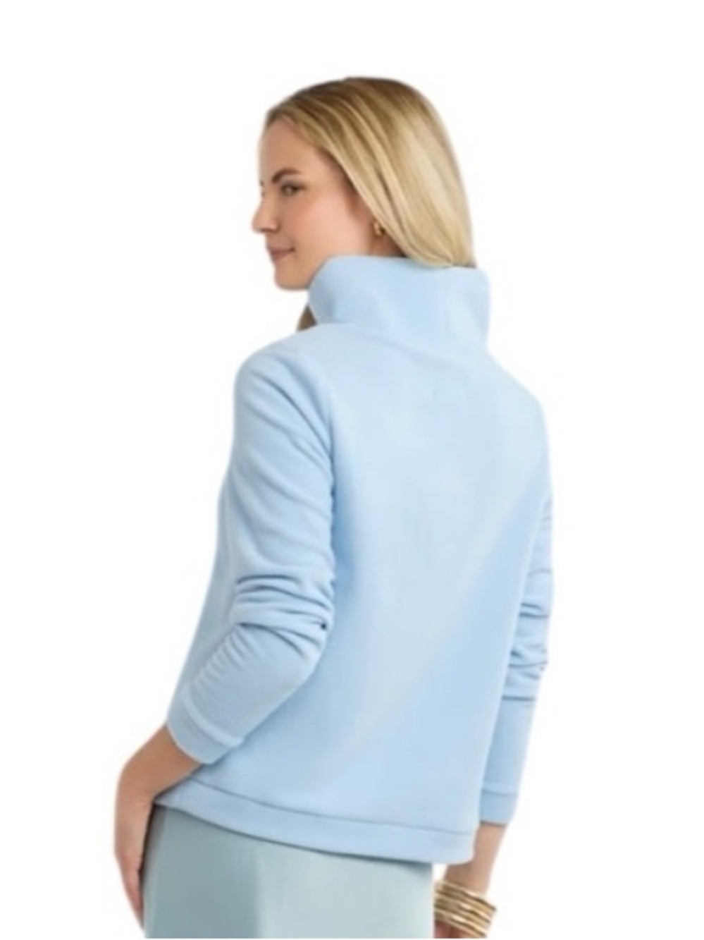 Dudley Stephens Park Slope Vello Fleece Pullover in Ice Blue size Large - Picture 7 of 9
